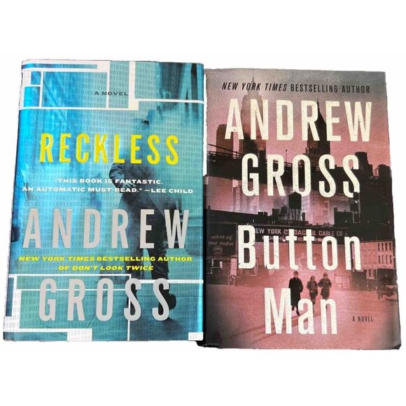 Andrew Gross 1st Edition Hardcover Books (Set of 2) Reckless & Button Man - Picture 1 of 5